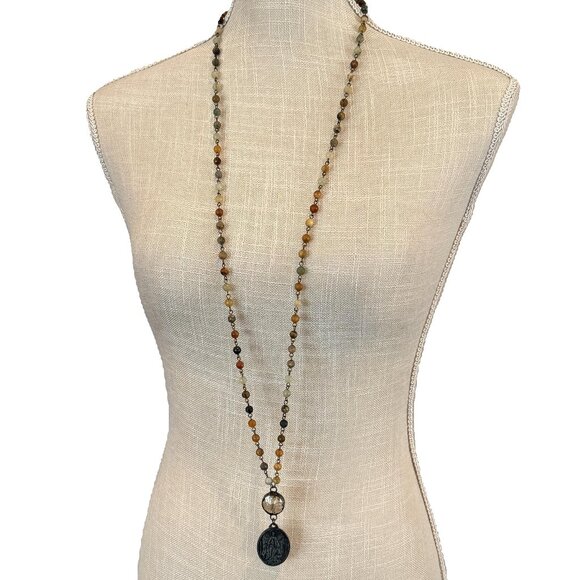 Vintage AB Pendant and Religious Medal Necklace - Picture 1 of 9